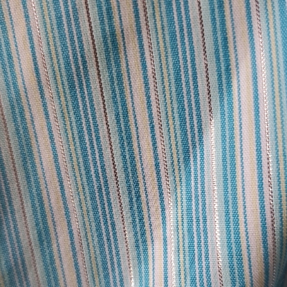 Style & Co SYDNEY Blue AND SILVER  Pinstripe Blouse with Tailored Fit 14 - Picture 5 of 7